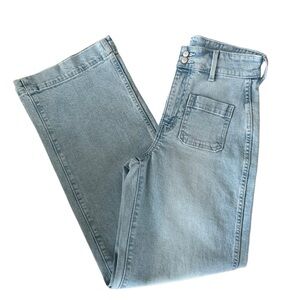 Old Navy Light Blue Extra High Rise Ski Hi Wide Leg Rise Jeans